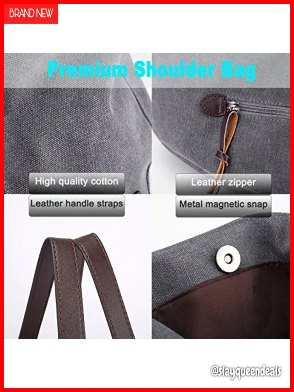 Canvas Multi-pocket Hobo Shoulder Bag
